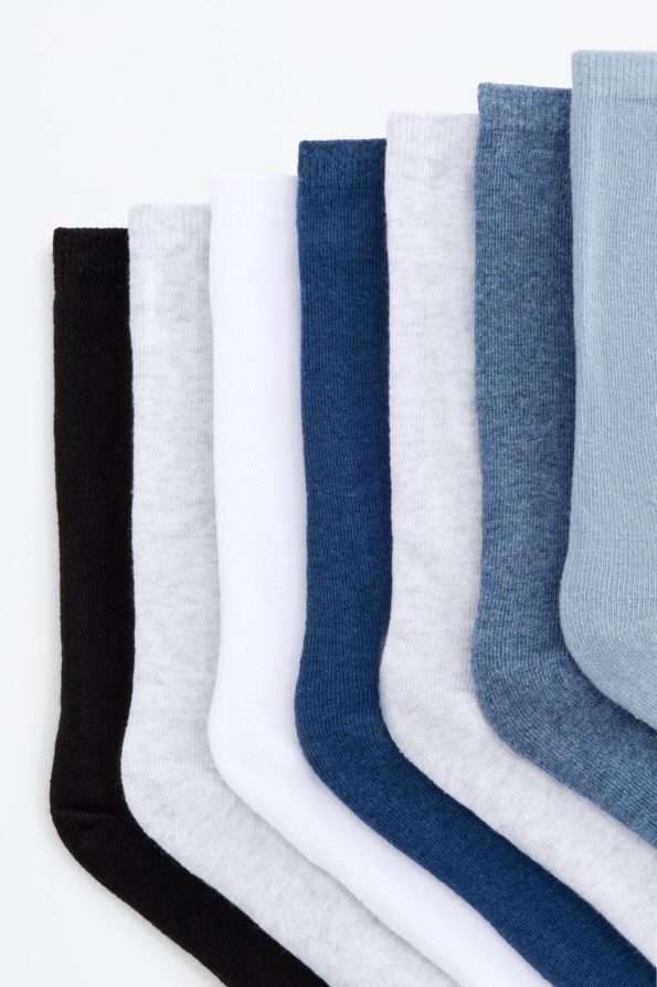 7-Pack Solid Color Long Socks