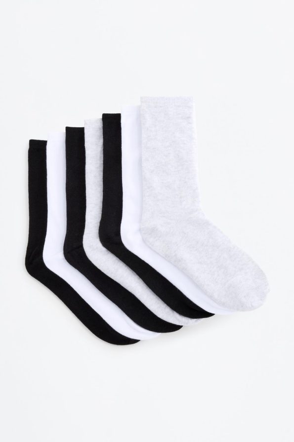 7-Pack Solid Color Knee-High Socks