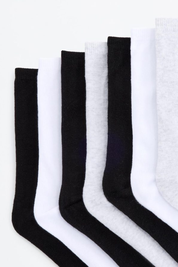 7-Pack Solid Color Knee-High Socks