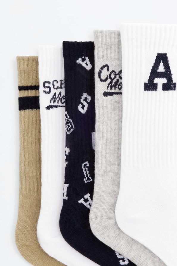 5-Pack Patterned Knee-High Socks