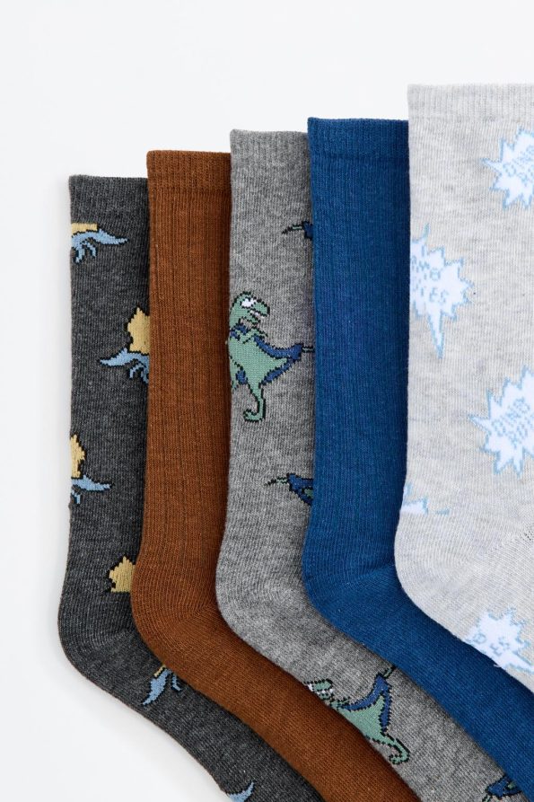 5-Pack of Contrast Long Socks