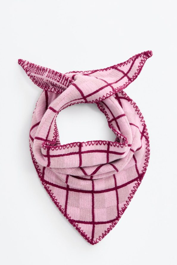 Checked Knit Bandana
