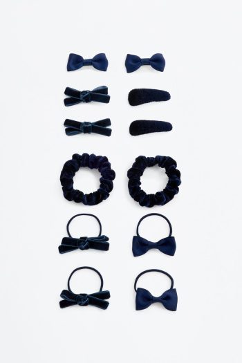 Velvet Hair Tie and Clip Set