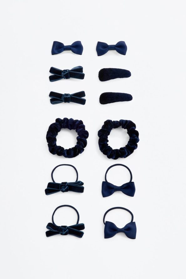 Velvet Hair Tie and Clip Set