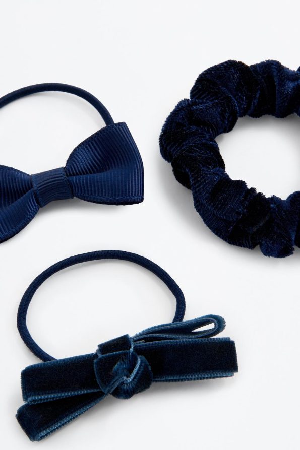 Velvet Hair Tie and Clip Set