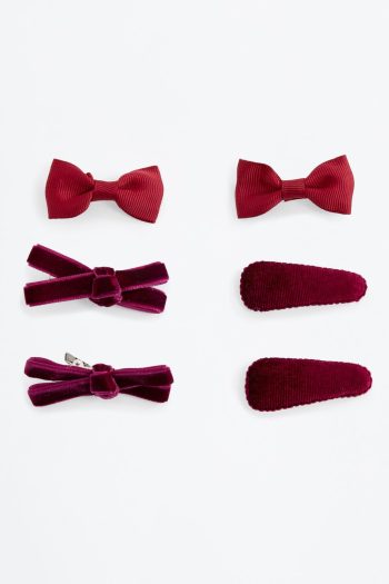 Velvet Hair Tie and Clip Set