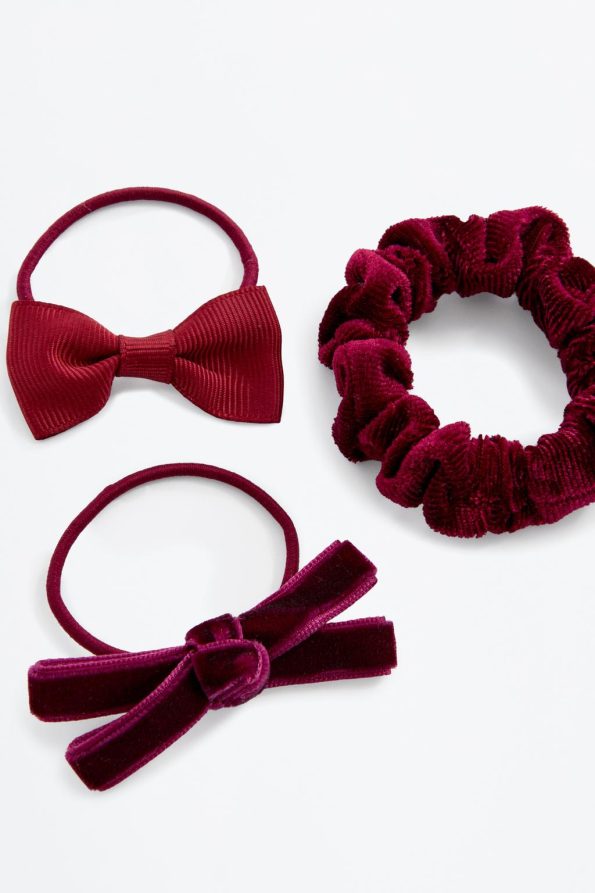 Velvet Hair Tie and Clip Set