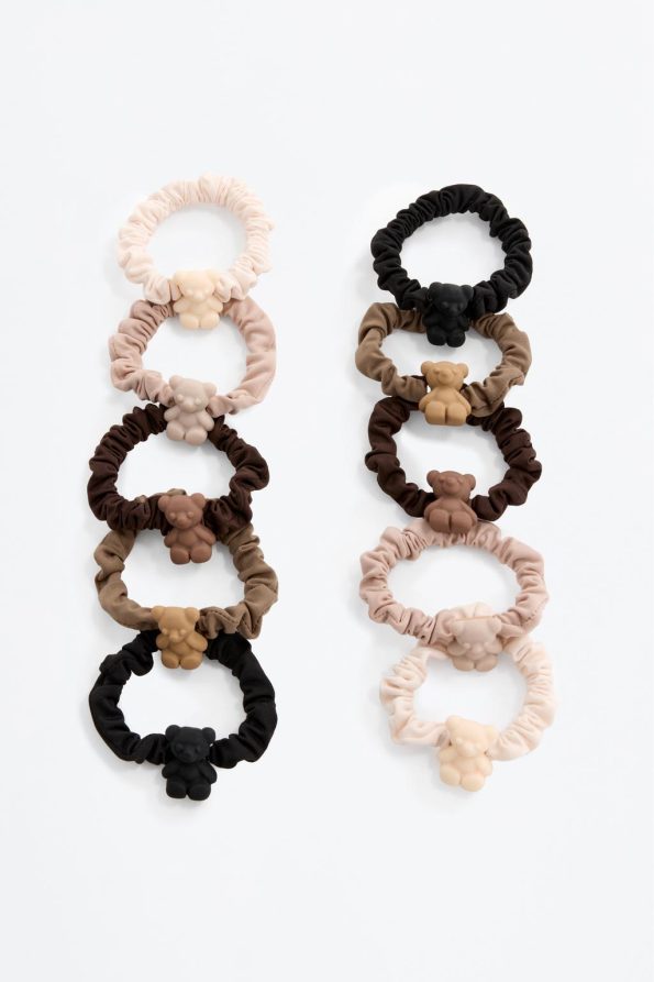 Pack of 10 Bear-themed Scrunchies