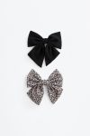 Set of 2 Large Contrast Bow Hair Ties