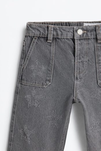Embroidered Wide Leg Jeans