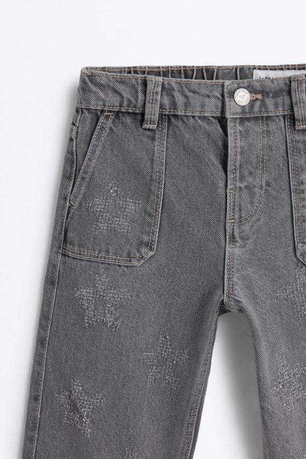 Embroidered Wide Leg Jeans