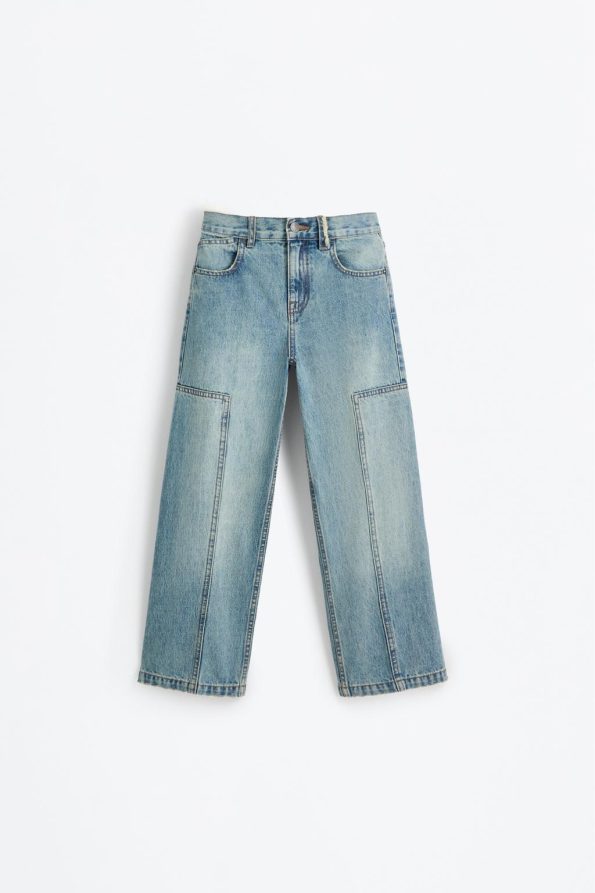Stitched Wide Leg Jeans