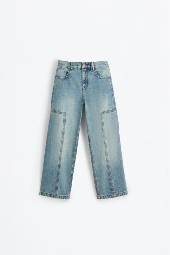 Stitched Wide Leg Jeans