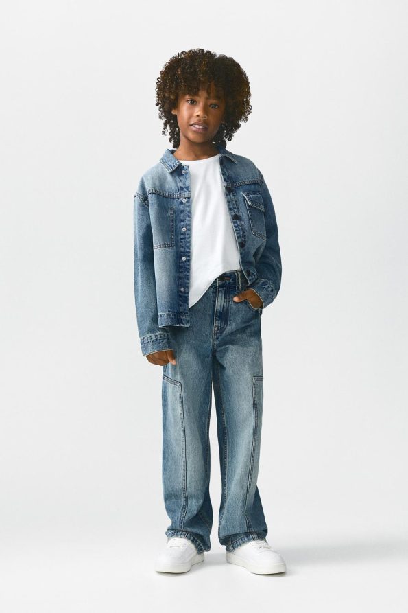 Stitched Wide Leg Jeans