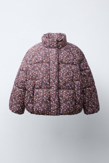 Flower Pattern Puffer Jacket