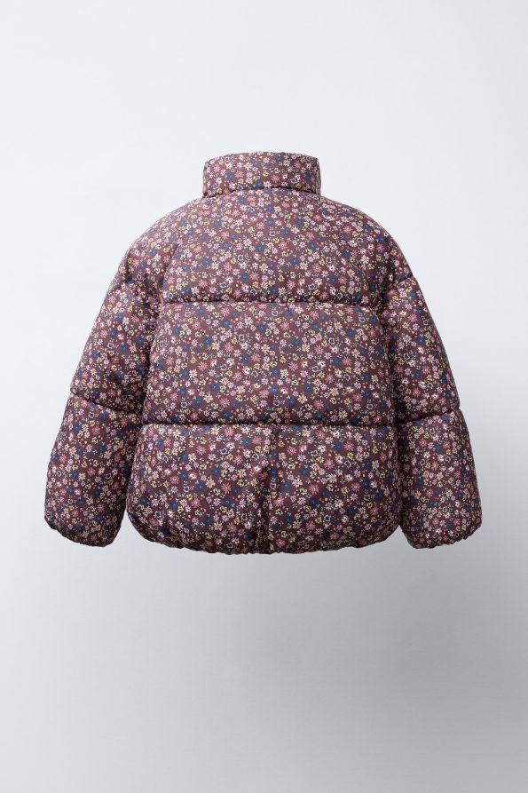 Flower Pattern Puffer Jacket