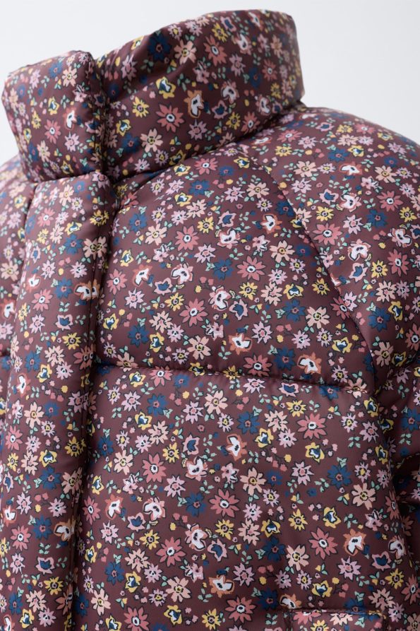 Flower Pattern Puffer Jacket