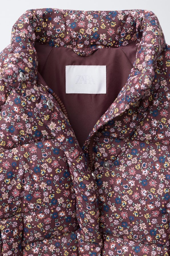 Flower Pattern Puffer Jacket