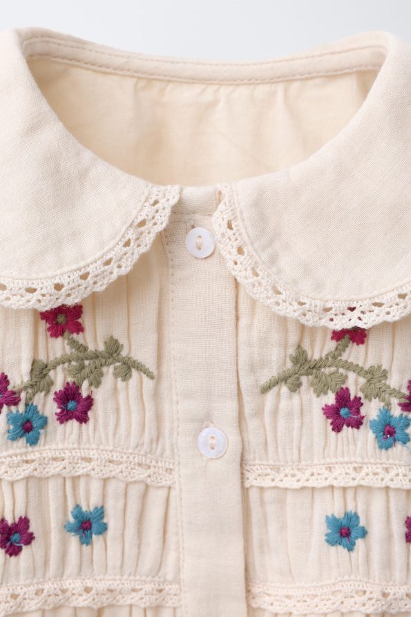 Embroidered Flower Pattern Dress