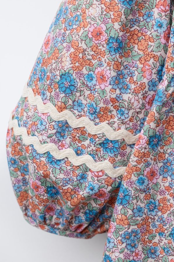 Floral Print Ruffled Dress