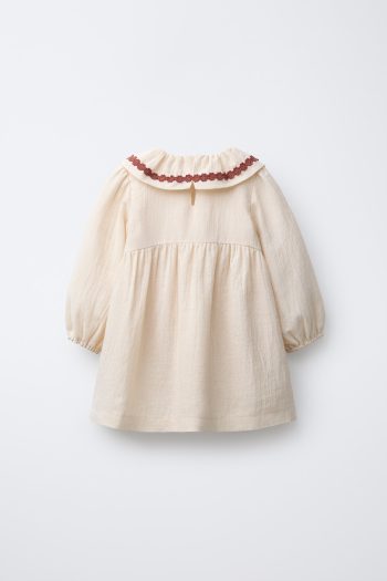 Embroidered Floral Textured Dress