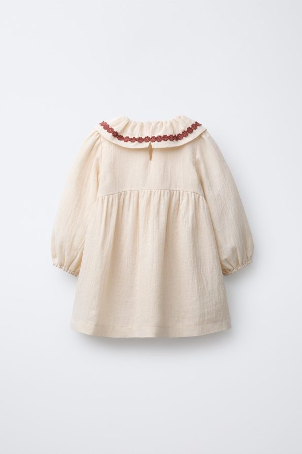 Embroidered Floral Textured Dress