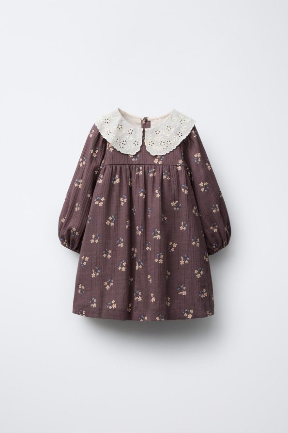 Embroidered Floral Long Sleeve Dress