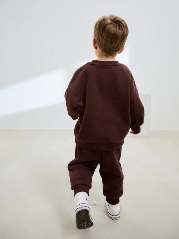 Boys' Cotton Brown Choco Milk Printed Tracksuit - Comfortable Everyday Style