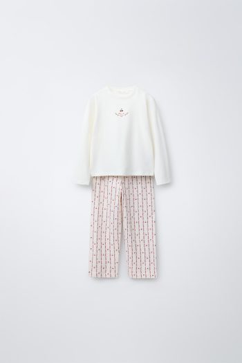 Cherry Pattern Pajama Set for Ages 2-6