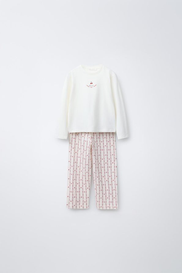 Cherry Pattern Pajama Set for Ages 2-6