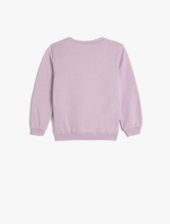 Girls' Floral Print Long Sleeve Cotton Sweatshirt