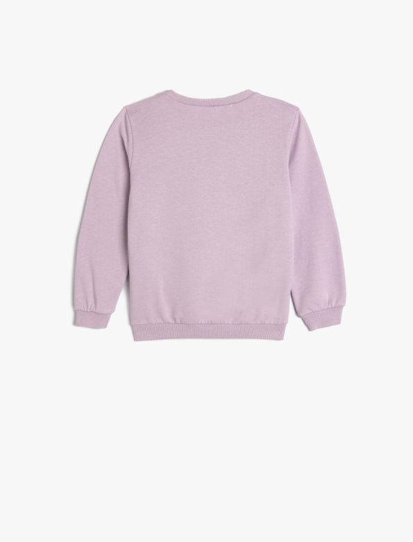 Girls' Floral Print Long Sleeve Cotton Sweatshirt