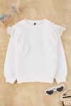 Trendyolmilla Kids Ecru Cotton Crew Neck Sweatshirt for Girls