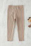 Trendyolmilla Kids Beige Cotton Basic Ribbed Long Summer Leggings