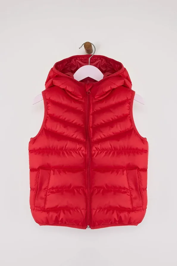 Trendyolmilla Kids Red Unisex Hooded Puffer Vest