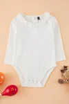 Trendyolmilla Kids Cream Ruffled Long Sleeve Bodysuit for Girls