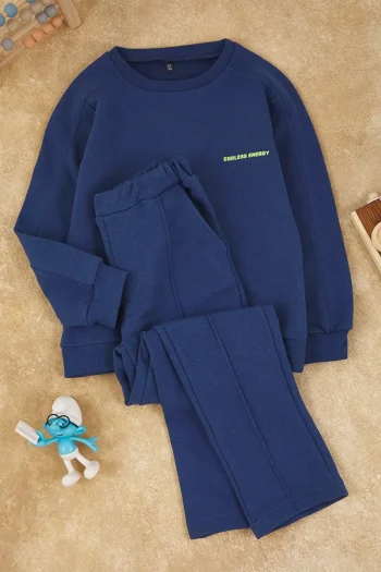 Trendyolmilla Kids Petrol Unisex Cotton Oversized Crew Neck Set