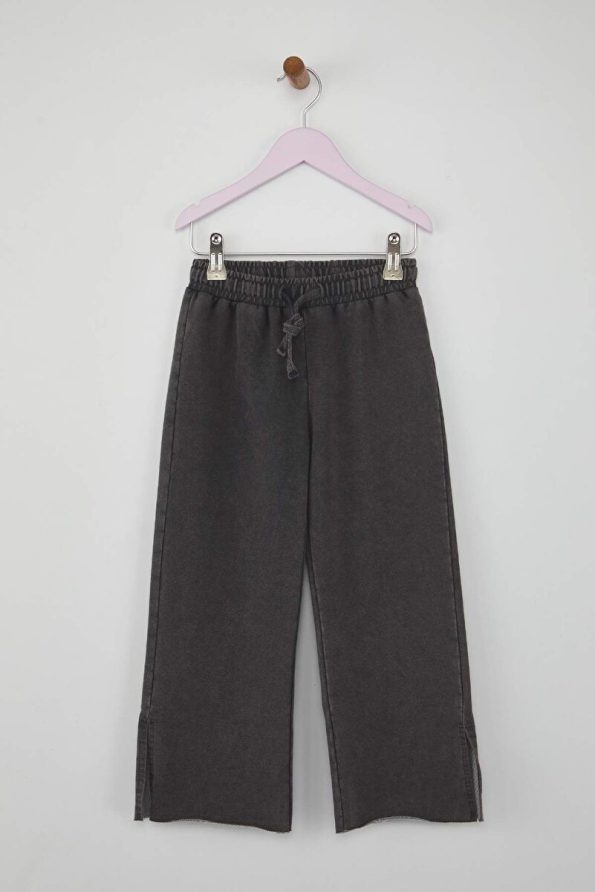 Trendyolmilla Kids Dark Grey Flared Cotton Sweatpants for Girls