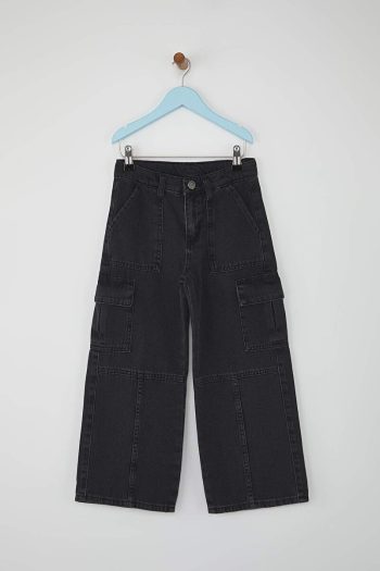 Trendyolmilla Kids Black Flare Denim Jeans for Girls