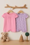 Trendyolmilla Kids Lilac-Pink Polka Dot Short Sleeve Romper
