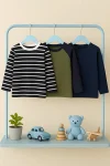 Trendyolmilla Kids Navy-Green-Cream 3-Pack Boys' T-Shirts