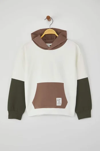 Trendyolmilla Kids Beige Oversized Hoodie for Boys