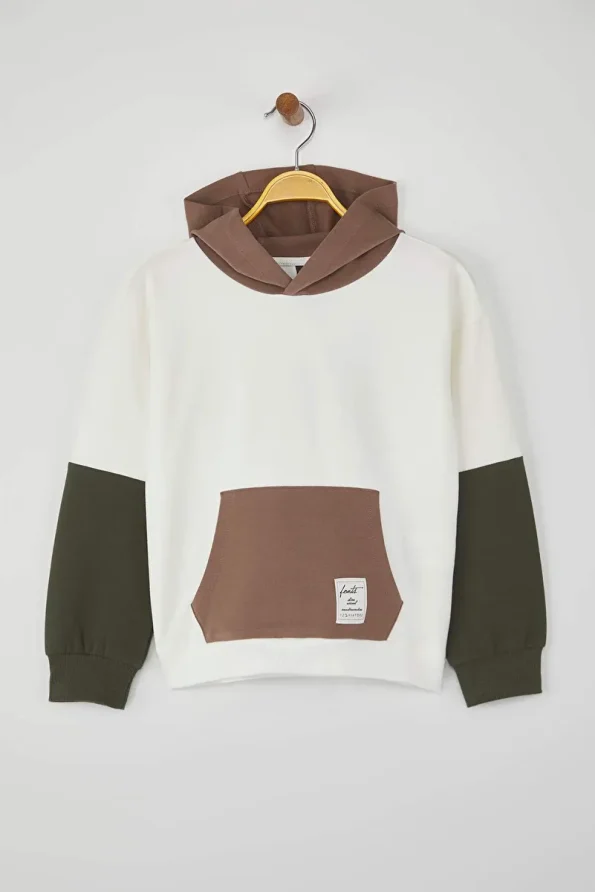 Trendyolmilla Kids Beige Oversized Hoodie for Boys