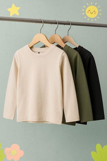 Trendyolmilla Kids Black-Stone-Olive 3-Piece Boys' 100% Cotton Regular Fit T-Shirt
