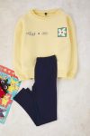 Trendyolmilla Kids Yellow Cotton Oversized Slogan Knit Set