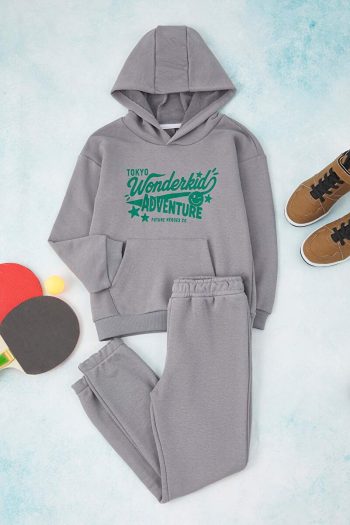 Trendyolmilla Kids Gray Cotton Hoodie Set for Boys