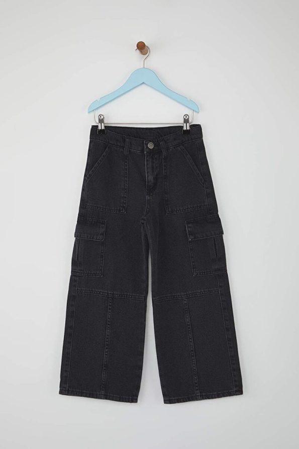 Trendyolmilla Kids Black Flare Denim Jeans for Girls