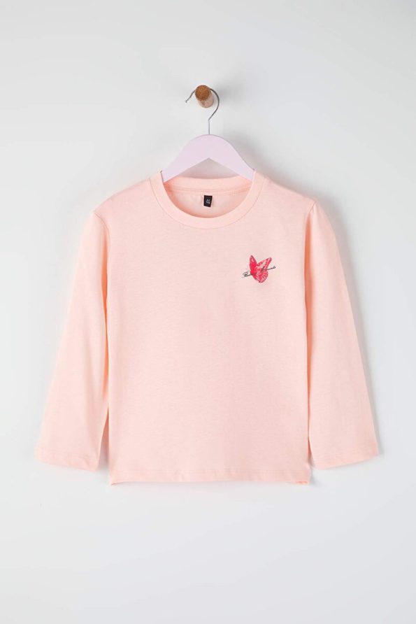 Trendyolmilla Kids Light Pink Girls' 100% Cotton Animal Print Regular Knit T-Shirt