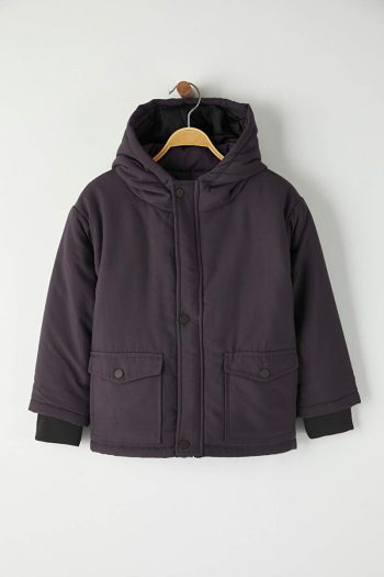 Trendyolmilla Kids Dark Gray Regular Fit Hooded Jacket for Boys