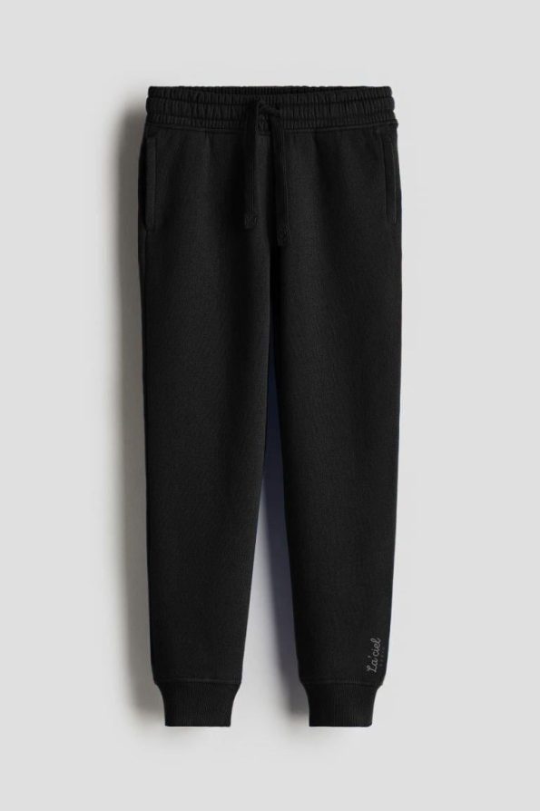 Unisex Kids Cotton Black Gray Beige Jogger Pants Set